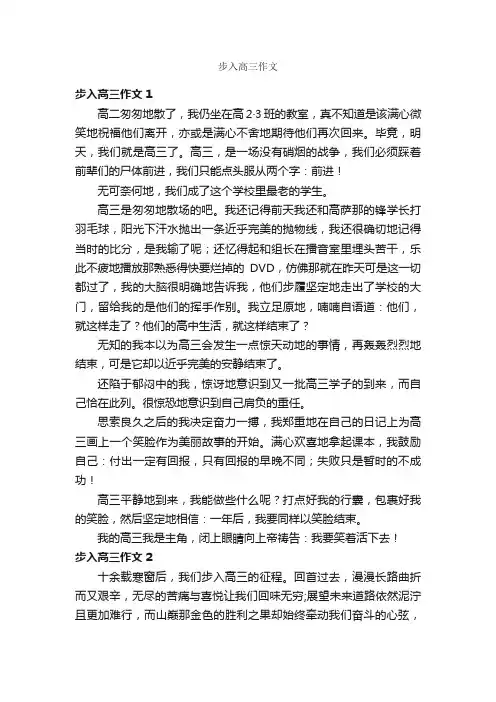 步入高三作文