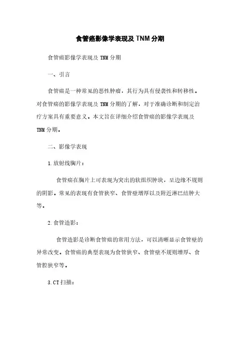 食管癌影像学表现及TNM分期