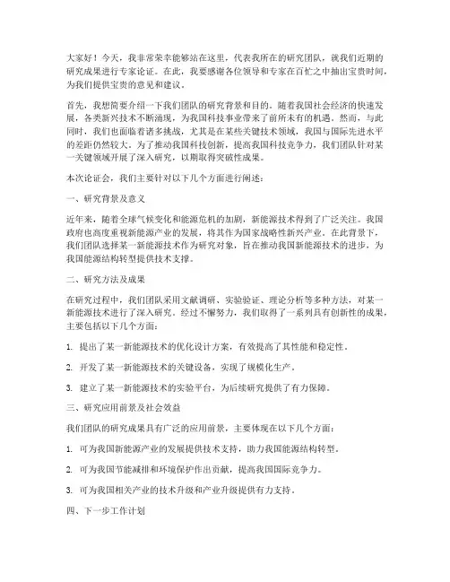 规划专家论证发言稿范文