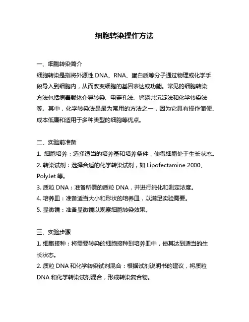 细胞转染操作方法