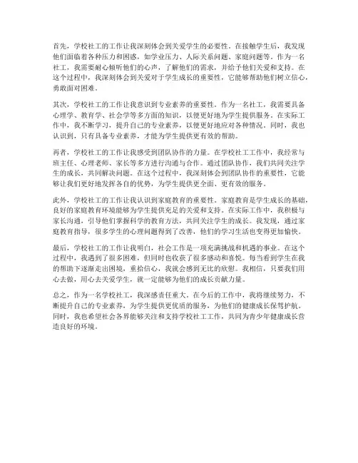 学校社工的工作感想