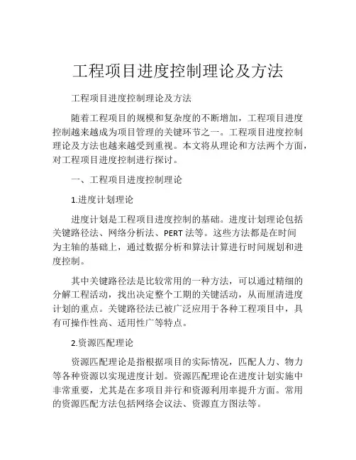 工程项目进度控制理论及方法