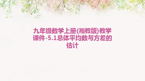 九年级数学上册(湘教版)教学课件-5.1总体平均数与方差的估计