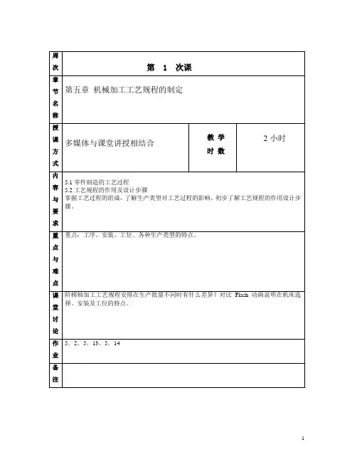 机械加工工艺教案
