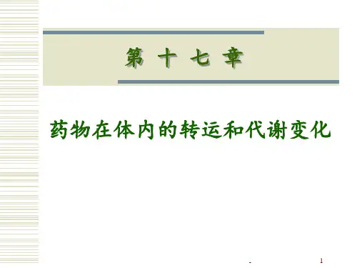 药学-第17章-药物在体内的转运及代谢变化PPT课件