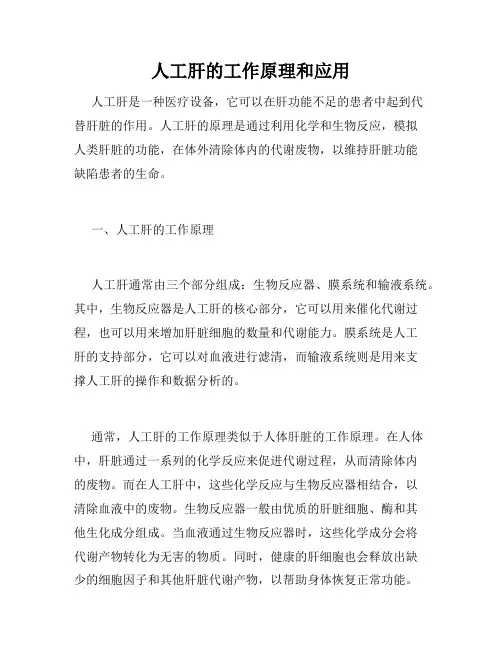 人工肝的工作原理和应用