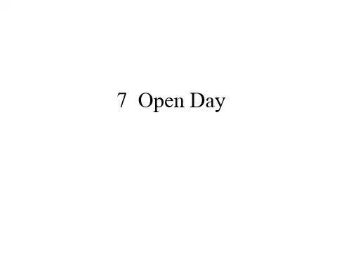 小学五年级下册英语(沪教牛津版深圳用)Module 3 Unit  7  Open Day课件