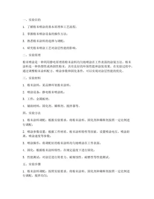 粉末喷涂实验报告