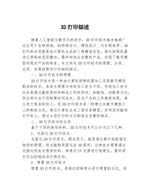 3D打印综述