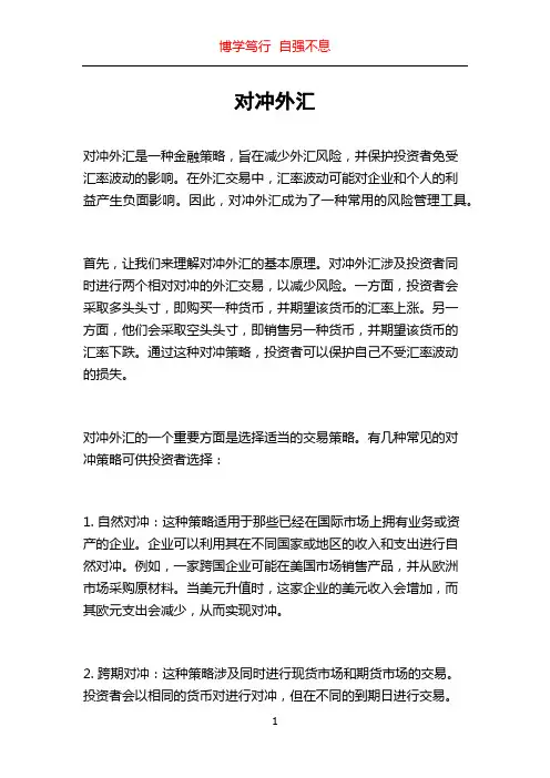 对冲外汇_精品文档