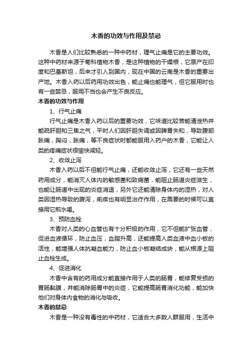 木香的功效与作用及禁忌