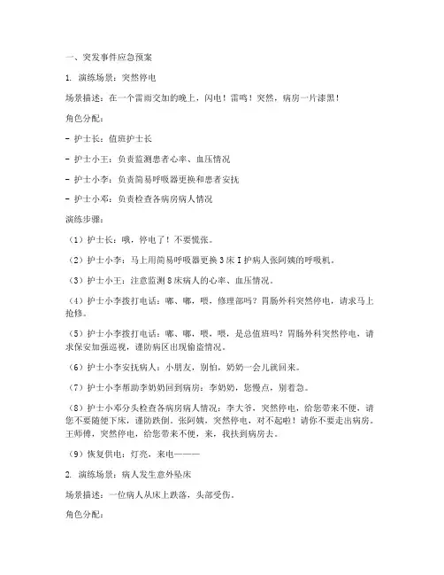护理各种应急预案脚本