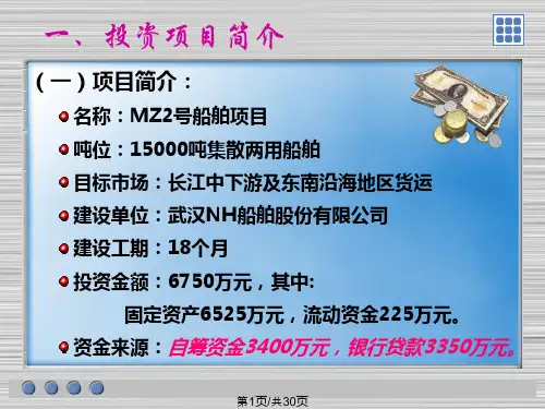 船舶投资评估案例PPT课件