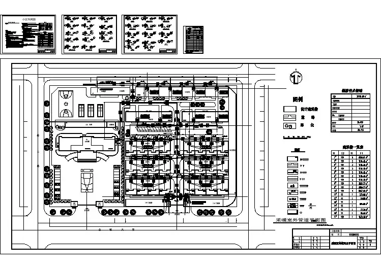 某住宅小区采暖室外管网设计cad施工图（含设计说明）