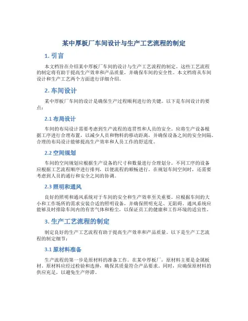 某中厚板厂车间设计与生产工艺流程的制定