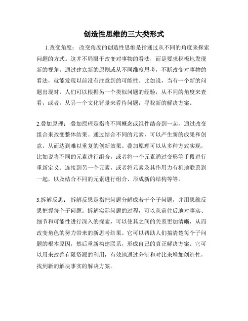 创造性思维的三大类形式