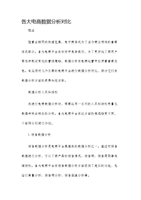各大电商数据分析对比