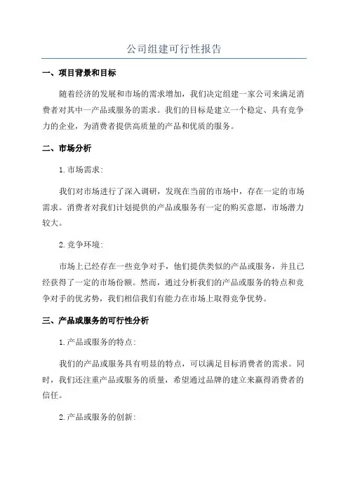 公司组建可行性报告