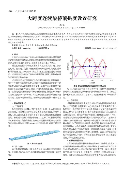 大跨度连续梁桥预拱度设置研究