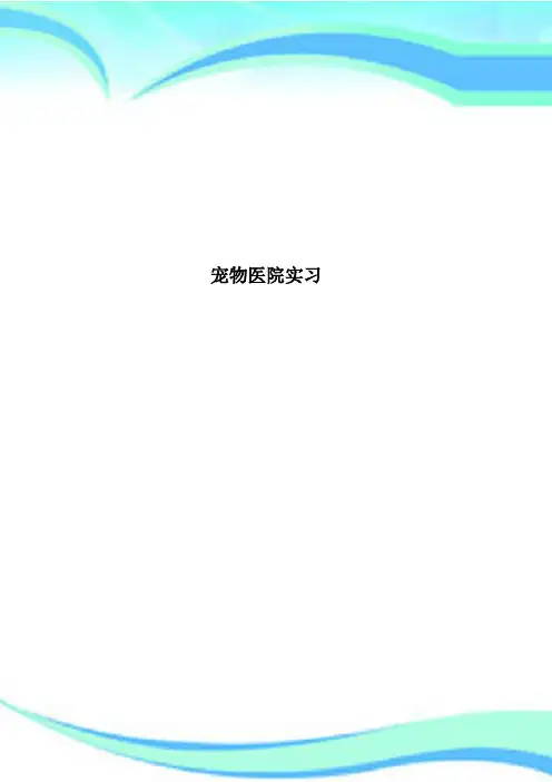 宠物医院实习