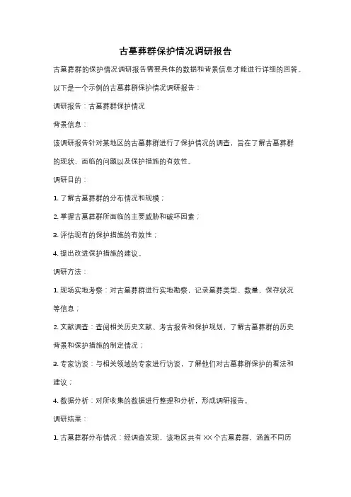 古墓葬群保护情况调研报告