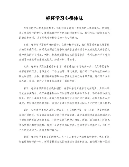 标杆学习心得体会