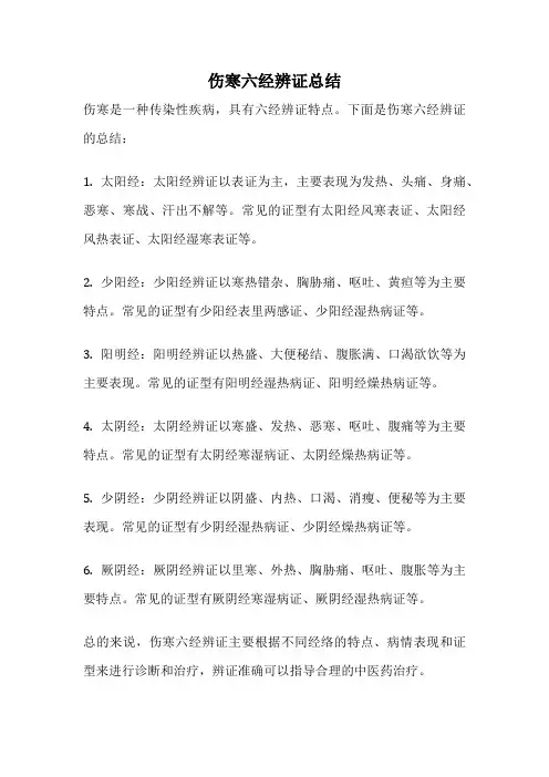 伤寒六经辨证总结