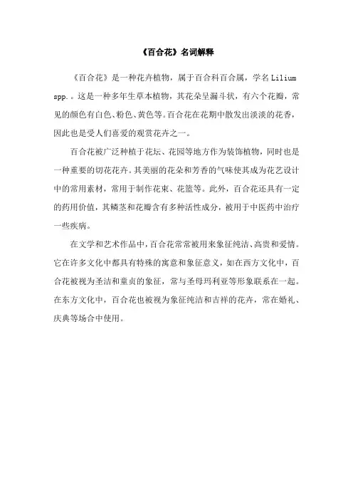 《百合花》名词解释