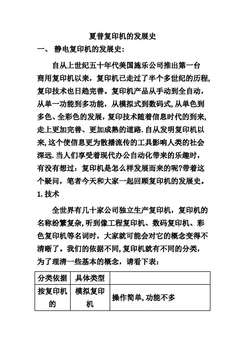复印机的发展史