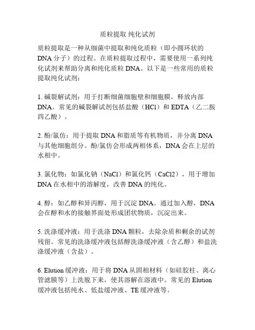 质粒提取 纯化试剂