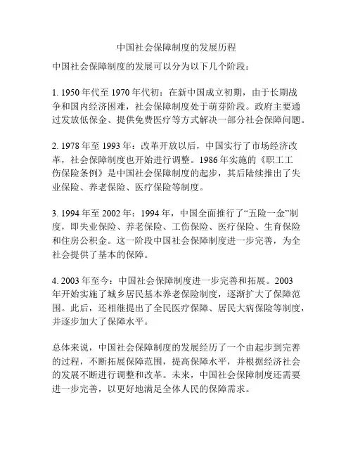 中国社会保障制度的发展历程