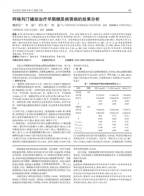 阿格列汀辅助治疗早期糖尿病肾病的效果分析