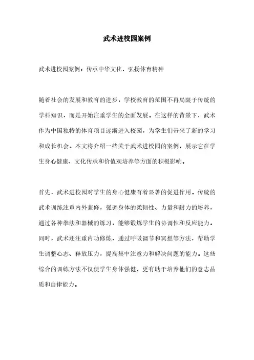 武术进校园案例