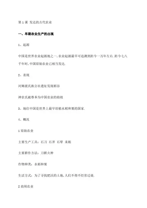 高中历史必修二笔记