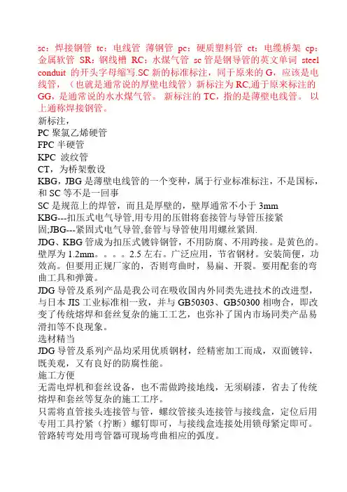 各种穿线管