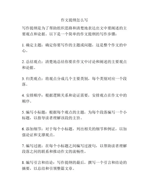 作文提纲怎么写