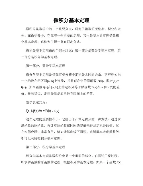 微积分基本定理