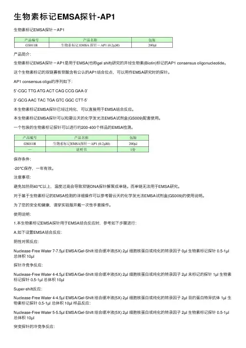 生物素标记EMSA探针-AP1
