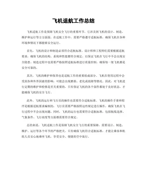 飞机适航工作总结