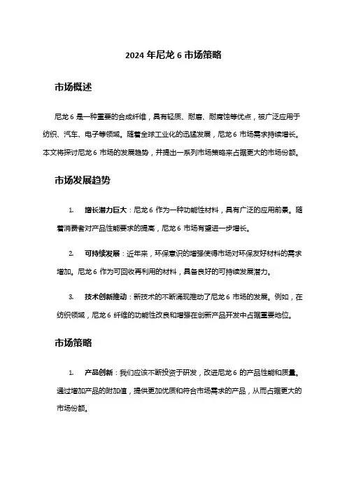 2024年尼龙6市场策略