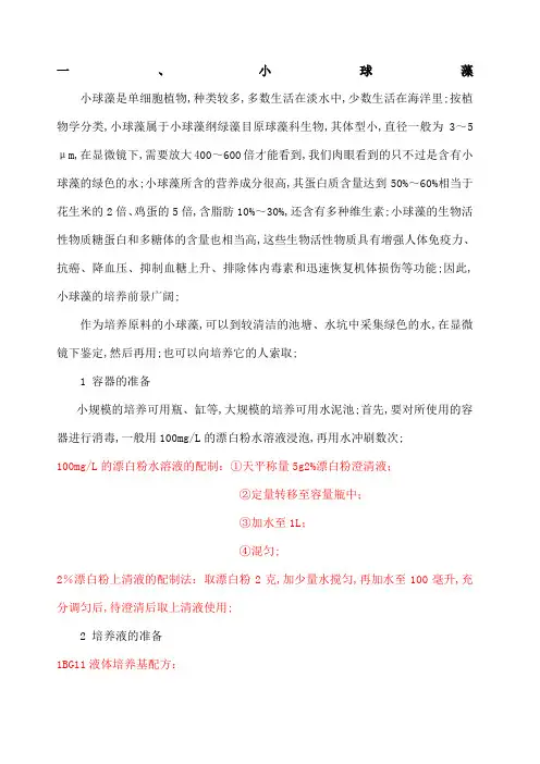 小球藻的培养