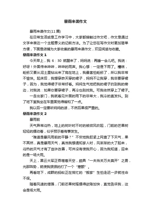 暴雨来袭作文