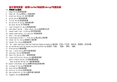 初中常考总复习英语动词_+doing和+to_do_搭配