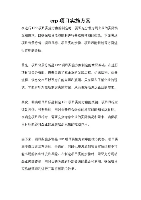erp 项目实施方案
