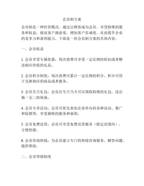 会员制方案