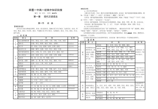 初高中衔接