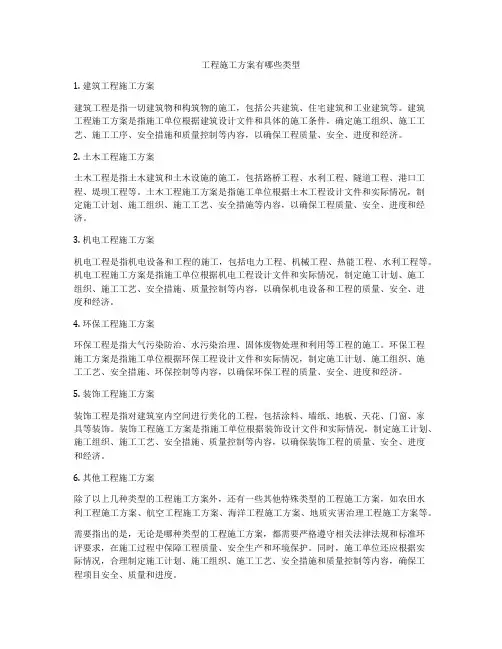 工程施工方案有哪些类型