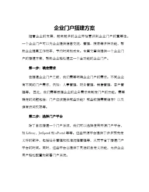 企业门户搭建方案