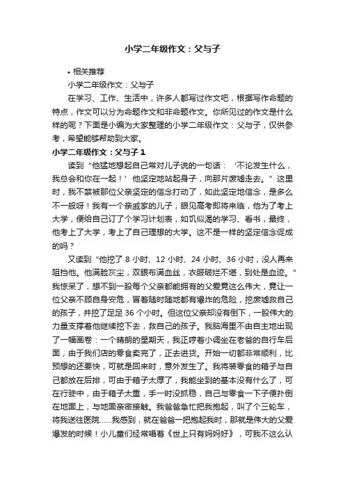 小学二年级作文：父与子