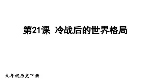 统编版九下历史 第六单元 第21课 冷战后的世界格局